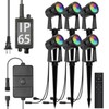 SUNTHIN Outdoor Landscape Lighting with Remote, RGBW Color Changing Spot