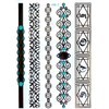 11 Sheets Temporary Gold Silver Turquoise Tattoos Metallic Tattoos Flash