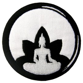 Buddha Lotus Buddhism Zen Embroidered Badge Iron On Sew On Patch