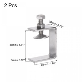 sourcing map Stainless Steel C-Clamp with 46mm Wide Jaw Opening for Woodworking Welding Building Household Mount 2 Pcs