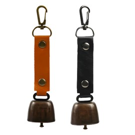 EIHI Bell for Hanging - Pack of 2 Metal Cow Bells - Bear Bell - Magnetic Silencer Bell Small - Vintage Mini Cow Bell Anti Loss Bell for Pets Decorations, black
