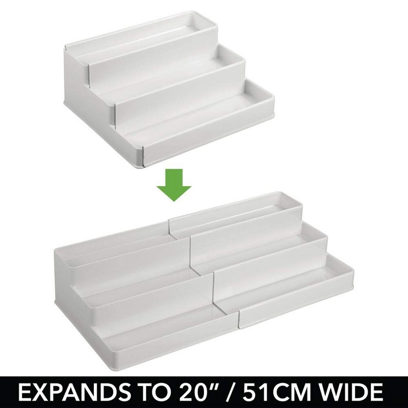 mDesign Spice Rack for Kitchen Cupboard and Worktop - Extendable