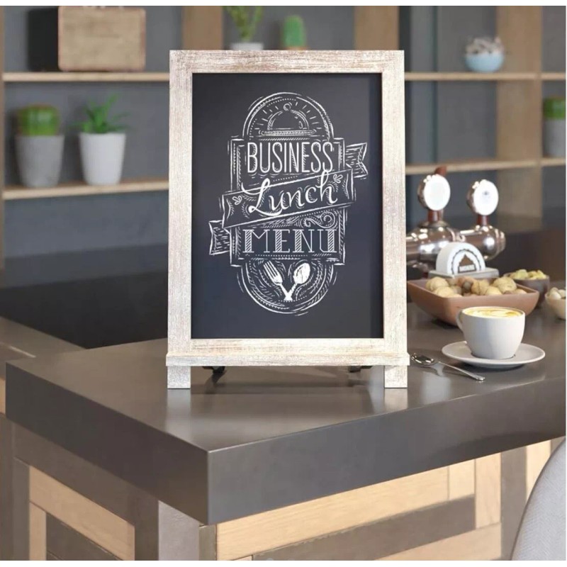 Flash Furniture Canterbury Tabletop Magnetic Chalkboards Weathered Finish 12x17