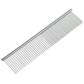 Petology Professional Pet Hair Grooming Comb Rounded Teeth Stainless Steel