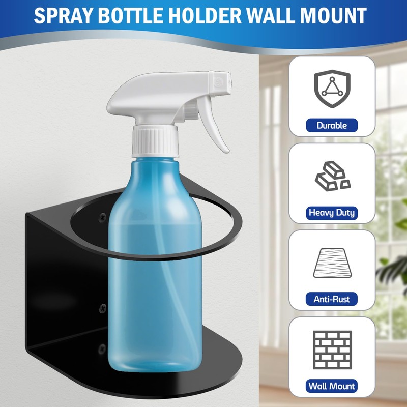 JUGGHOME 2 Pcs Spray Bottle Holder,Heavy-Duty Bottle Holder,Wall Mounted Cup