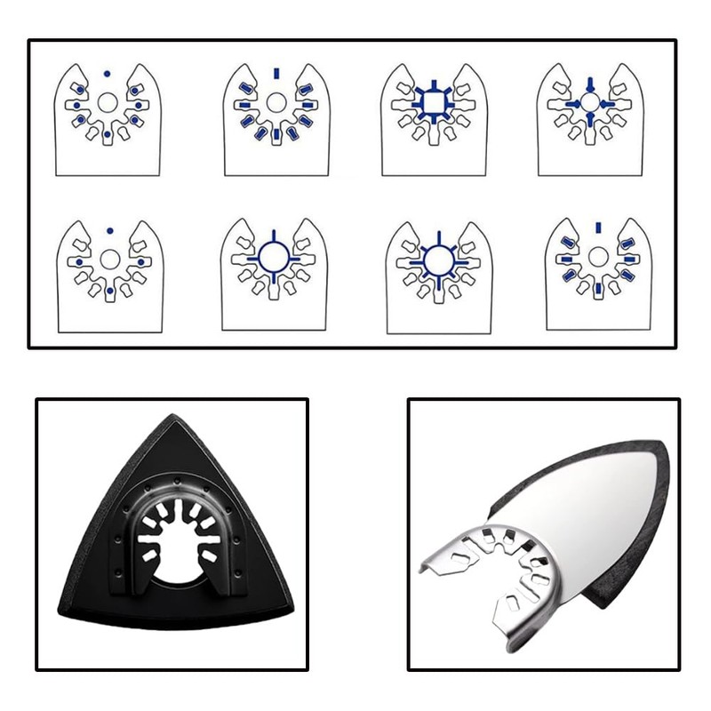 130 Pieces Multi Tool Sanding Pad Set, 5 Pieces Triangular