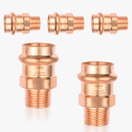 (Pack of 5) EFIELD Press Copper Fittings,1-Inch Press x 3/4-inch Male Copper Adapters, LBP Design