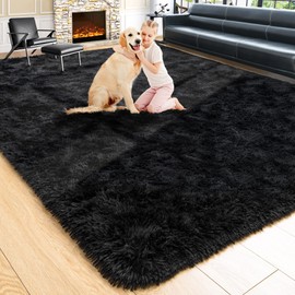 Noahas Extra Large 10x14 Area Rugs for Living Room,Fluffy Black Bedroom Rug,Big Thick Plush Shag Non-Skid Soft Shaggy Throw Carpet