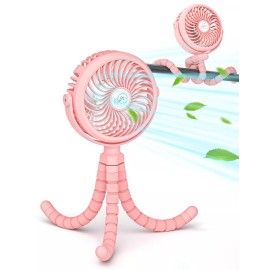MAH Portable USB Handheld Fan for Baby Flexible Tripod LED Lights For Stroller