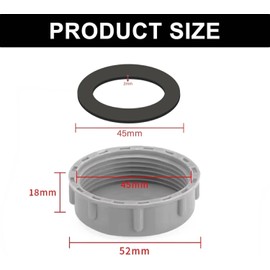 2PCS 45mm Kitchen Sink Waste Pipe Blanking Cap - Trap Blanking Cap with Female-Thread Washer Stop Ends - Washing Machine Plumbing Fittings - Sealing Joints & Pipe Ends (Grey)