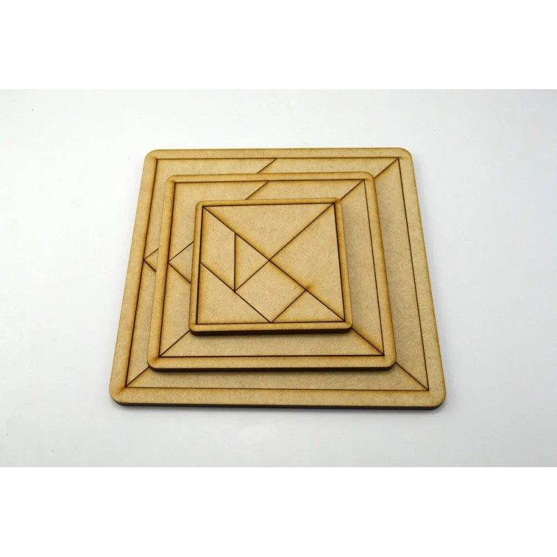 24pzs Material Didáctico Tangram 20cm Madera De Mdf Art3939