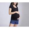 Motherhood Maternity Women's Square Neck Rib Knit Short Sleeve Pregnancy
