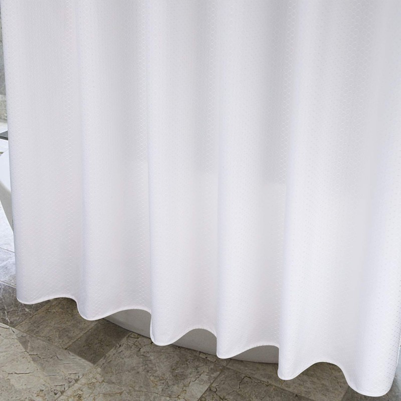 EurCross White Extra Long Shower Curtains 180 x 220cm Drop,