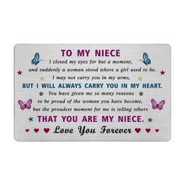 EE&YU Niece Card Gifts from Auntie - Niece Birthday Graduation Card, I Love My Niece Gifts from Uncle Auntie, Niece Card for Women, Proud Niece Present