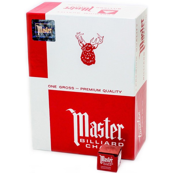Masters Red Billiard Chalk - 1 Gross/144 pieces