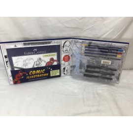 Faber-Castell NEW Faber Castell Creative Studio Comic Illustration Kit Boxed Art Drawing Set