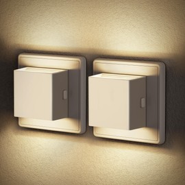 JandCase Socket Night Light with Automatic Twilight Sensor, Pack of 2 Night Light Socket, Dimmable, 3000 K Warm White LED, Ideal for Children's Room, Hallway, Bedroom, Bathroom