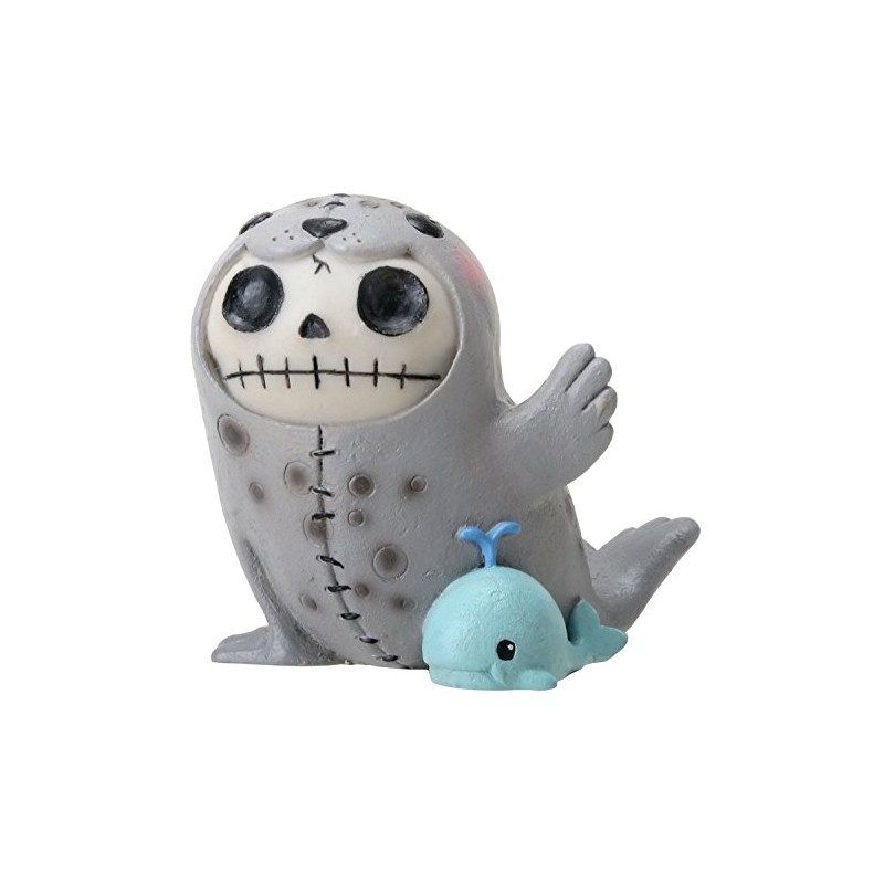 Furrybones Sitting Rollie Seal in Skull Costume with Hood