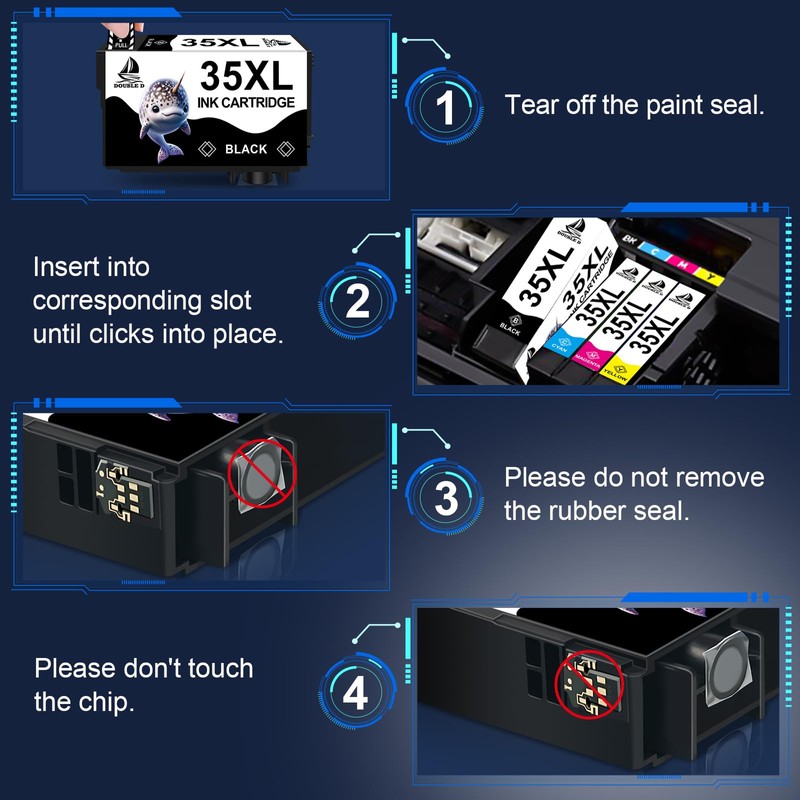 DOUBLE D 35XL Multipack for Epson 35XL Compatible with Epson