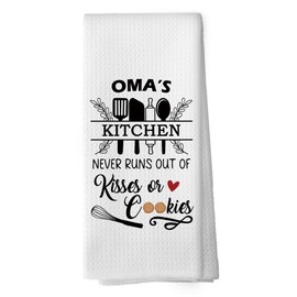 shiviody Oma Gifts Kitchen Towels - Grandmother Christmas Dish Towels, Grandma Birthday Gifts from Grandkids Decorative Absorbent Dishcloths Hand Towel for Kitchen Decor 16x24 Inches