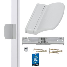 KOTARBAU Balcony Door Catch Practical Plastic Safe Smoking Terraces Door Look Handle Close Handle Shell Various Colours Universal, grey