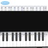Piano Key Stickers for 88-Key Keyboard, Removable Silicone Labels with
