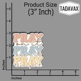 (3Pcs) Pray On It Pray Over It Pray Through It Sticker, Christian Sticker, Jesus Sticker, God Cristianos Cross Bible Decorate Waterproof Vinyl Water Bottle Phone Laptops Sticker Gifts 3x2.4 Inch