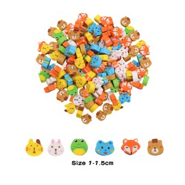 Lotsdonxia 100 Pieces of Mini Erasers in Cute Animal and Fruit Shapes - Ideal as Student Stationery, Party Favors, or Classroom Rewards for Children（B）