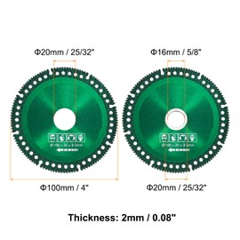 HARFINGTON 10pcs 4" Diamond Saw Blade, 20mm Arbor Cut Off Wheels, Diamond Cutting Disc Multifunction Tile Concrete Ceramic Marble Blade with 5/8" Washer for Angle Grinder, Green