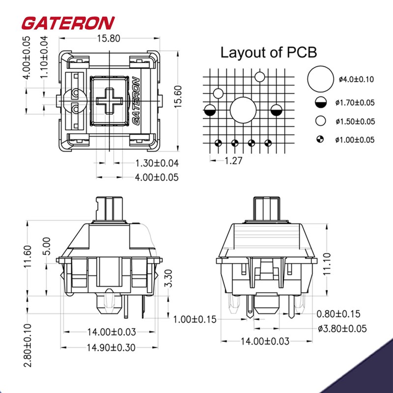 GATERON Oil King V2 Pre Lubed Black 5pin Linear Switches