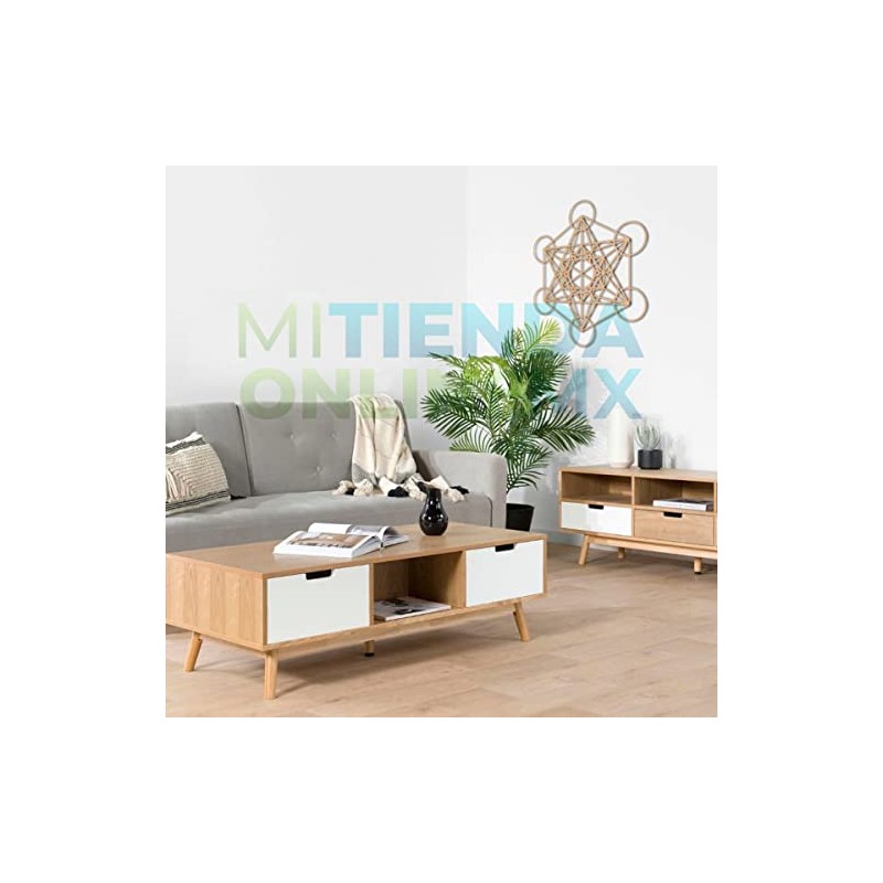 Genérico Cuadro Cubo Metatron Color Plata Deco Muro Pared Decoración