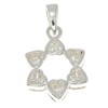 Star of David Pendant with White Hard Crystals with 925