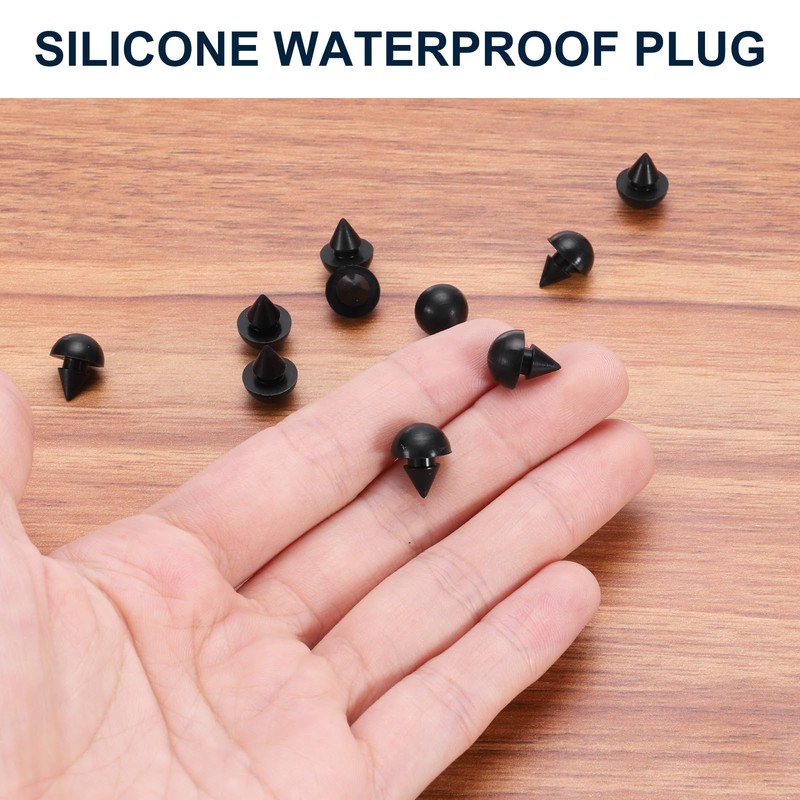 uxcell 10pcs Hole Plug 3/16 Inch (6.1mm) Button Plugs Fit