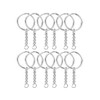 100PCS Silver Metal 25mm/1" Outer Diameter Split Key Ring with