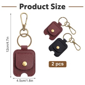 guduling 2 Pcs Keys Covers for Car Keys,Leather Key Sleeve for Broken Cars,Broken Car Key Loop Replacement,with Iron Ring for Men and Women(Black and Brown