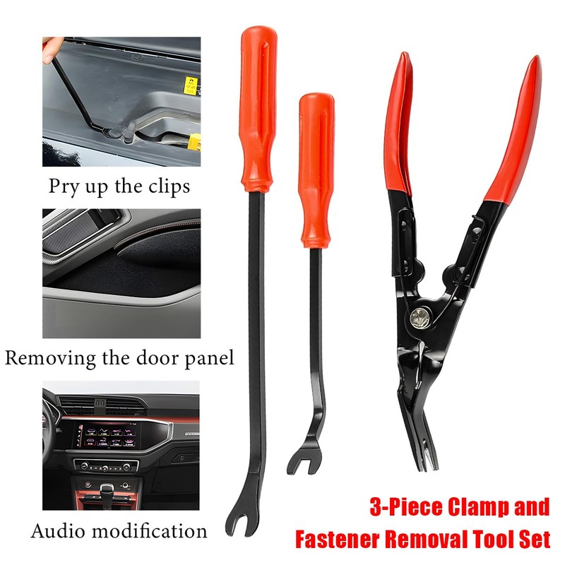 SHMZK 3 PCS Auto Clip Pliers Set and Fastener Remover,