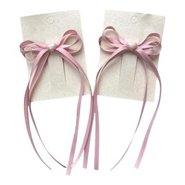 GFun Ribbon Hair Accessories, Hair Clip, Hair Ribbon, Kids, Small, Set of 2, Hair Ornaments, Hair Arrangement, Recitals, Kindergarten Entrance Ceremonies, Outfit, Light Pink