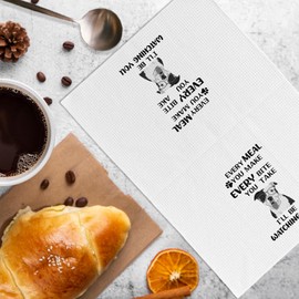 KFXHANGD Pitbull Dog Kitchen Towels, Pit Bull Gifts for Women Dog Lovers, Pitbull Mom Gifts, Every Meal You Make Every Bite You Take Pit Bull Hand Dish Towels for Bathroom Kitchen, 16x24 Inches