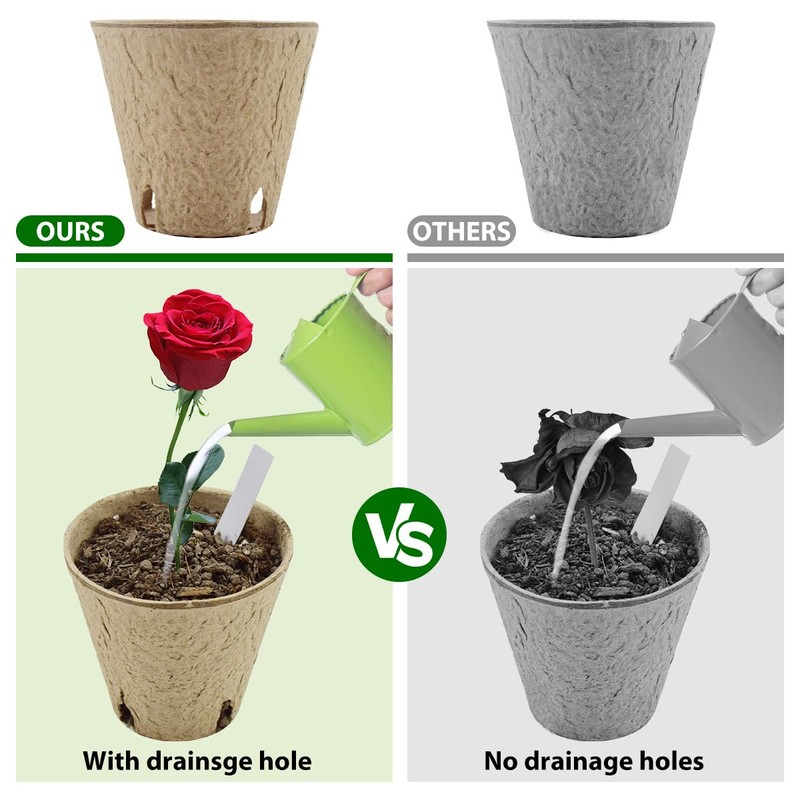 DOOPP 3.15 Inch Seedling Peat Pots, Biodegradable Seed Starters with