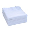 MZLIU Women Handkerchiefs Pure White Cotton Hankies with Scalloped Edge