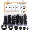 170 Pcs Cable Snap Bushing Grommets, Black Round Nylon Snap