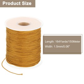 uxcell Braided Lift Shade Cord, 1.5mm 164 Yards Roman Shades Cord Braided Nylon Cord String Necklace Bracelet String Cord for Roman Blind Shade Rollers DIY Craft, Dark Yellow
