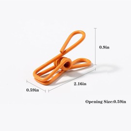 30 Metal Clip Clip, Food Bag chip Clip, Paper Clip, PVC Coated Clip for Sealing Food, Laundry Hanger Clip, Kitchen Bag, Multi-Purpose Clothing pin,10 Colors