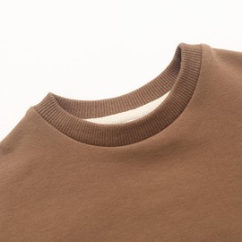 Bafeicao Baby Boy Girl Sweatshirt Romper Organic Cotton Solid Color Long Sleeve Bubble Romper Oversized Warm Fall Winter,Coffee,3-6M