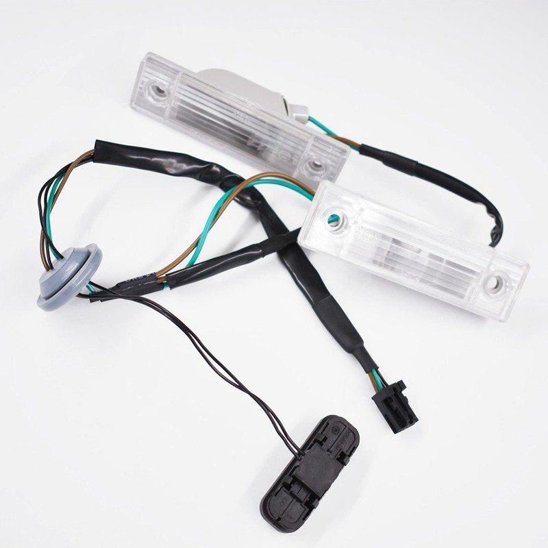 munirater Rear Trunk Release Switch Button Assembly with License Plate