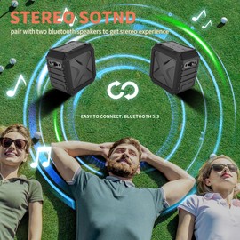 GIIKNEW Golf Cart Speaker with Carrying Case, 15W Loud Stereo Sound Magnetic Bluetooth Speaker with Deep Bass, 24H Playtime IPX7 Speakers for Golf Cart Accessories, Ideal Golf Gifts for Men