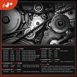 A-Premium Engine Serpentine Drive Belt Compatible with Hyundai Elantra, Kona, Elantra N, Kona N & Dodge Intrepid & Chrysler Concorde, Intrepid & Freightliner 114SD, Cascadia & Pontiac Firebird