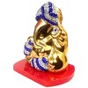Purpledip Resin Idol Pagdi Ganesha: Glittering Stones Statue (11855)
