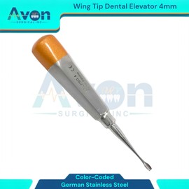 1 Piece Dental Tooth Extraction Elevator Pick, 4mm Straight Wing Tipped Elevator, Color-Coded - German Stainless Steel Dental Veterinary Intruments