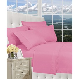 CELINE LINEN Luxury Silky-Soft 1500 Premier Softest Hotel Quality Wrinkle-Free 3-Piece Bed Sheet Set, Deep Pocket up to 16 inch, Twin/Twin XL Light Pink